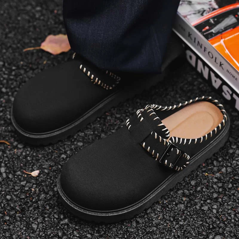 Men's slip on casual shoes summer comfort breathable lightweight outdoor city walking shoes fashion youth sports half slippers