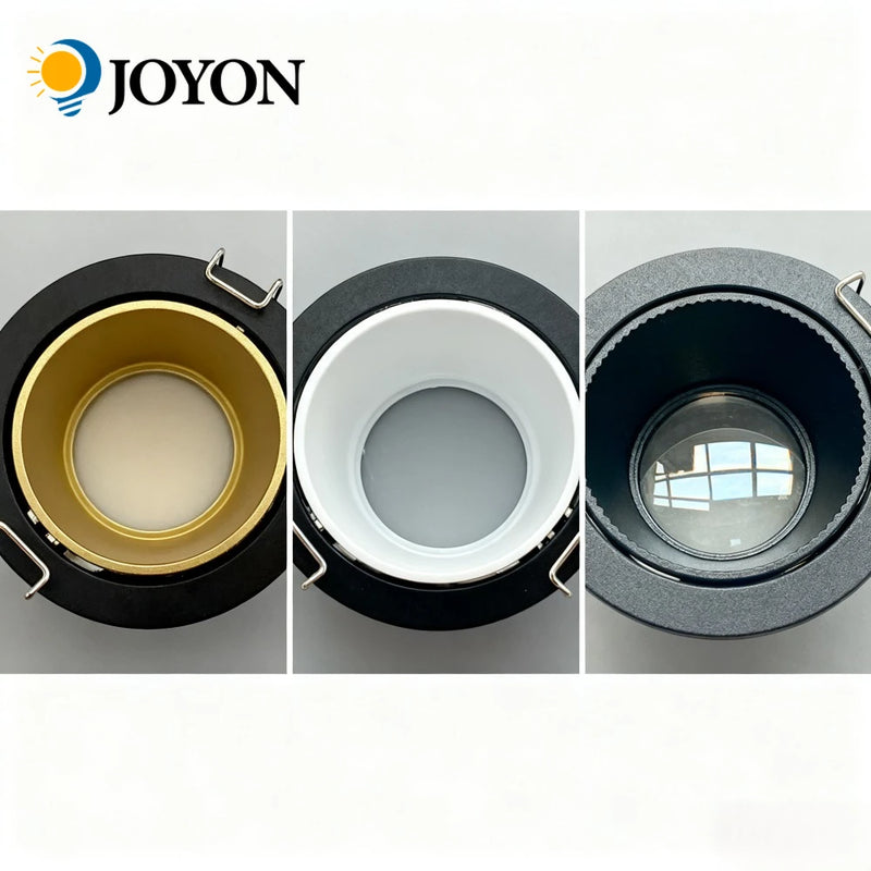 Joyinled Recessed Downlight Frame GU10 MR16 Holder Round Ceiling Mount Spot Light Aluminum Lighting Fixture for Home Commercial