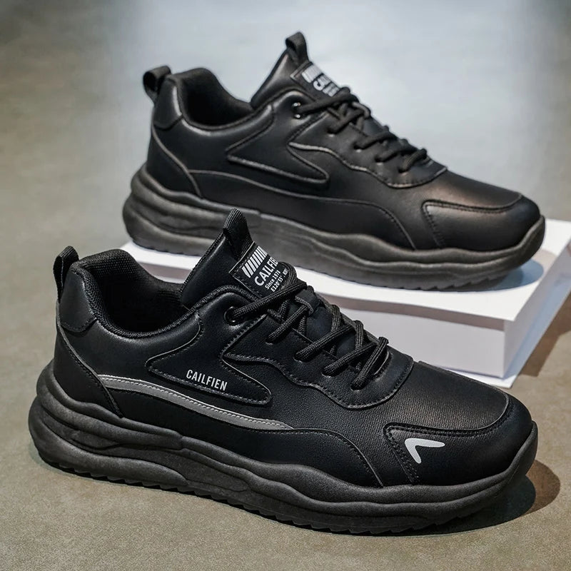Mens Running Shoes 2025 Autumn New High-end White Thick Soled Sneakers Breathe Cushioning Outdoor Street Casual Sneakers for Men