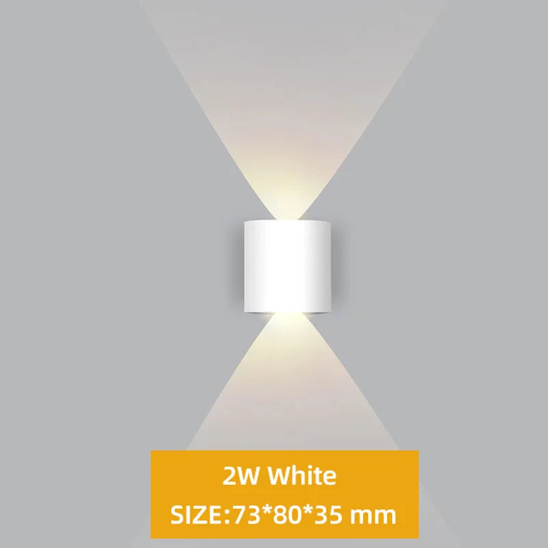 ចង្កៀងជញ្ជាំងខាងក្នុង LED 4W/6W/8W/10W/12W ការពារទឹកជ្រាប IP65 ចង្កៀងជញ្ជាំងអាលុយមីញ៉ូម ចង្កៀងសួនច្បារសម្រាប់បំភ្លឺបន្ទប់ទទួលភ្ញៀវ ជណ្តើរ