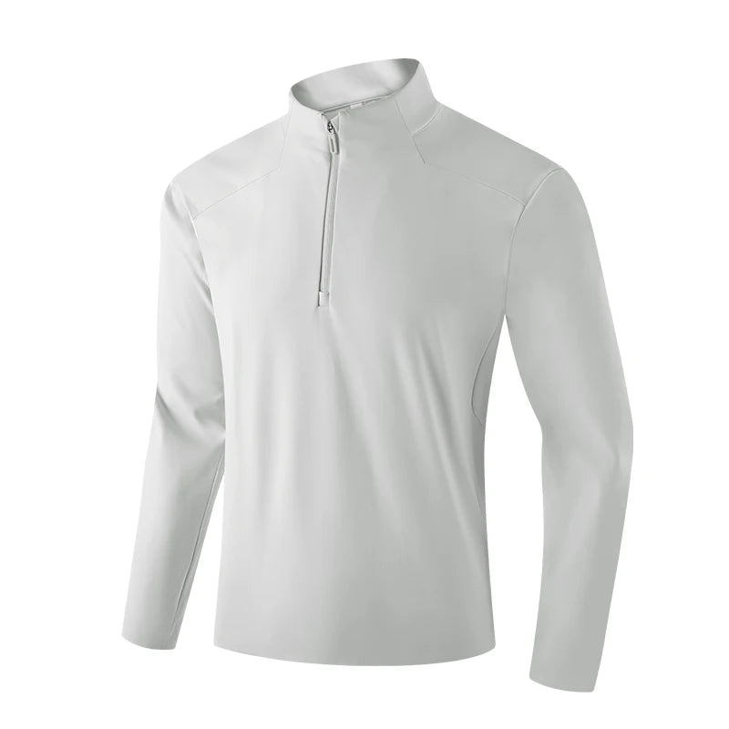 SBWL 2026 Men's Long-Sleeved V-Neck T-Shirt Casual Warm-Up Outdoor Sports Jacket Top Elastic Fall/Winter Collection Tops