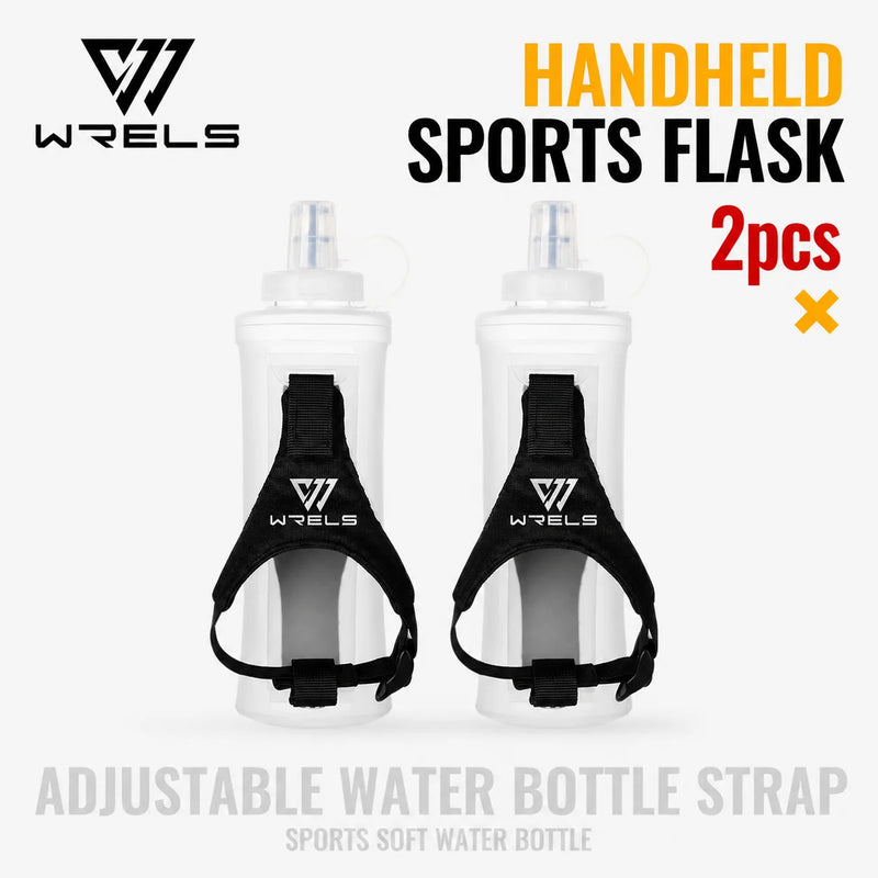 WRELS TPU Soft Water Bottle BPA Free Hydration Flask Running Cycling Hiking Outdoor Squeeze Collapsible Handheld Sports Kettle