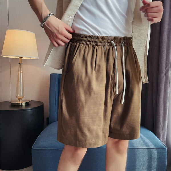 Men's Tencel Linen Blend Casual Shorts – Breathable, Lightweight & Cool-Touch Drawstring Waist for Summer