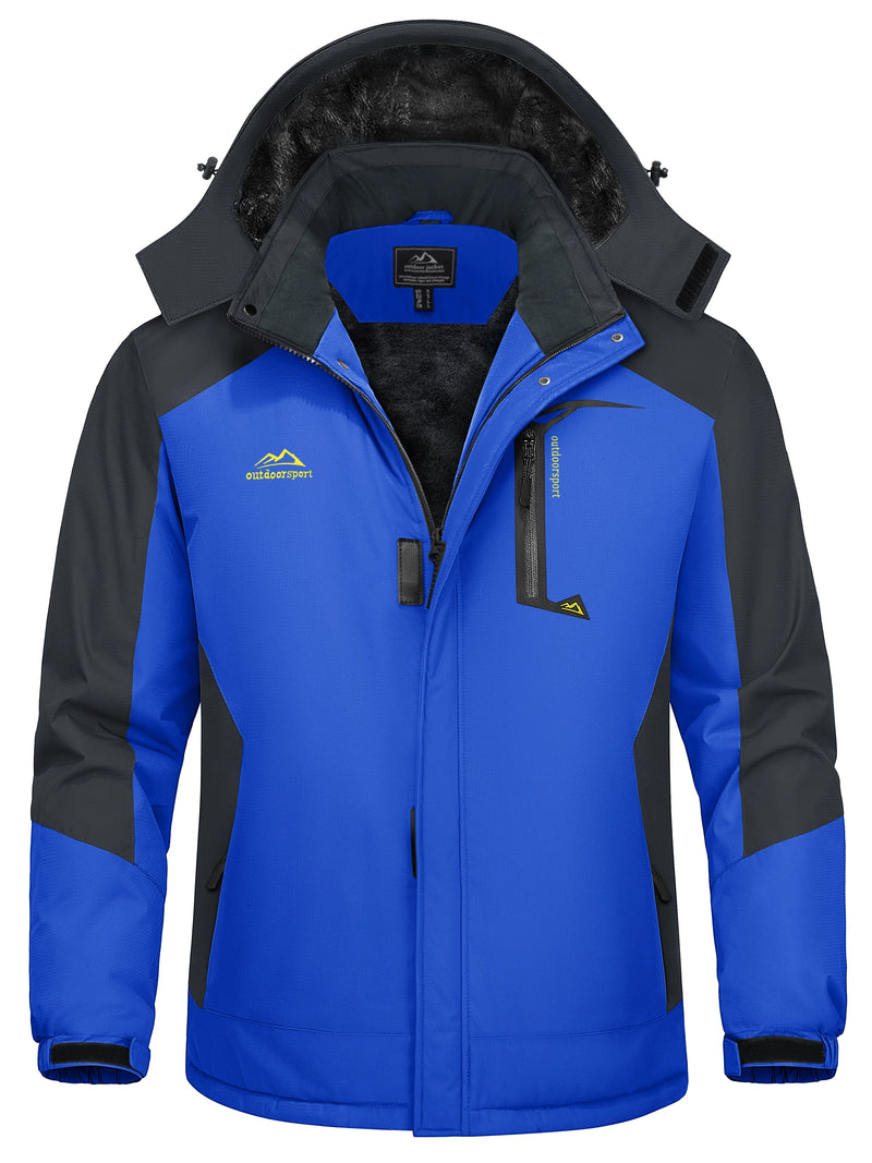 TACVASEN Mens Winter Padded Ski Snow Coats Waterproof Fleece Insulated Parka Jackets Outdoor Snowboard Warm Daily Raincoat