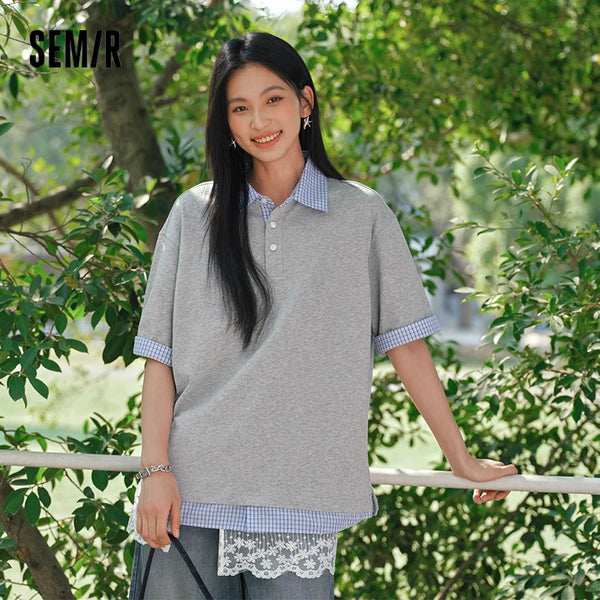 អាវប៉ូឡូបុរស Semir ឆ្នាំ ២០២៦ ក្លែងក្លាយពីរដុំ ប៉ាក់ប៊ូតុងពាក់កណ្តាល ទន់ ធម្មតា