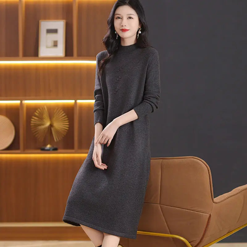 Pull Winter Clothes Woman Warm Woolen Long Dress Turtleneck Spring Autumn Pullover Women’s Sweater Basic Wear Jumper Female