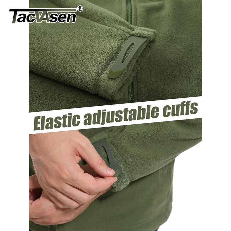 TACVASEN Fall Winter Men's Hooded Fleece Jacket Full Zip Up Soft Warmth Windproof Coat Outdoors Working Hiking Fishing Outerwear