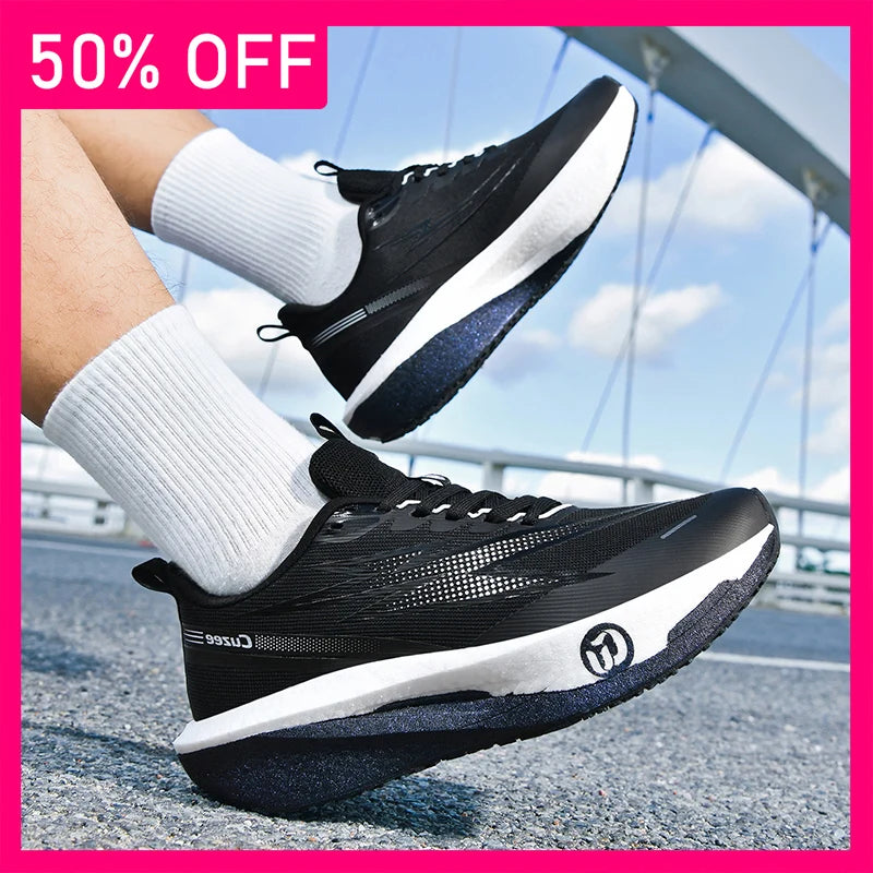 Unisex Sneakers Rebound Wear-resistant Shock-absorbing Thick Soled Fitness Shoes New Road Professional Running Training Shoes