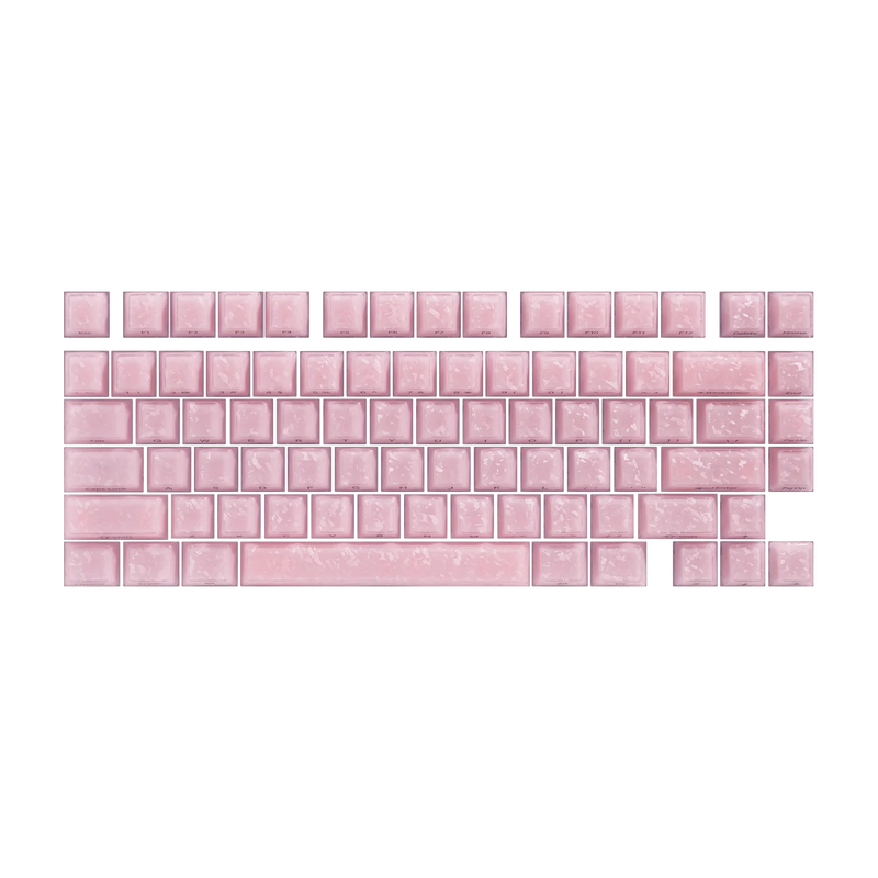 Akko Glassy Carbon Fiber Keycap Set Double-Shot Cherry Profile Side-Printed Keycaps for 61/75/87/Full Size Mechanical Keyboard