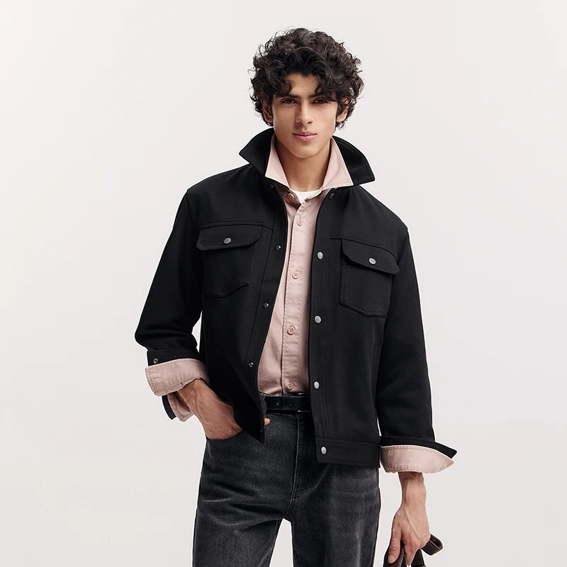 Semir Knitted Jacket Classic Turn Down Collar Men 2025 Spring Simple Style Casual Fashion Basic Daily Wear Outerwear
