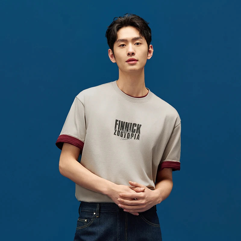 Semir Men Tshirt Cool Breathable Short Sleeve Summer 2026 Loose Round Neck Letter Graphic Cartoon Print Casual Style Top