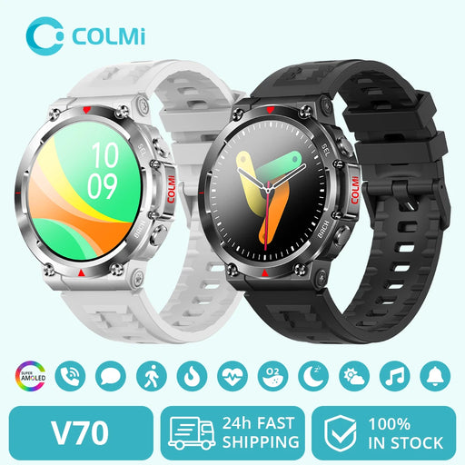 COLMI V70 Smartwatch for Men, Ultra-big HD AMOLED Screen, Bluetooth Call Watch, Health and Fitness Tracking Smartwatch