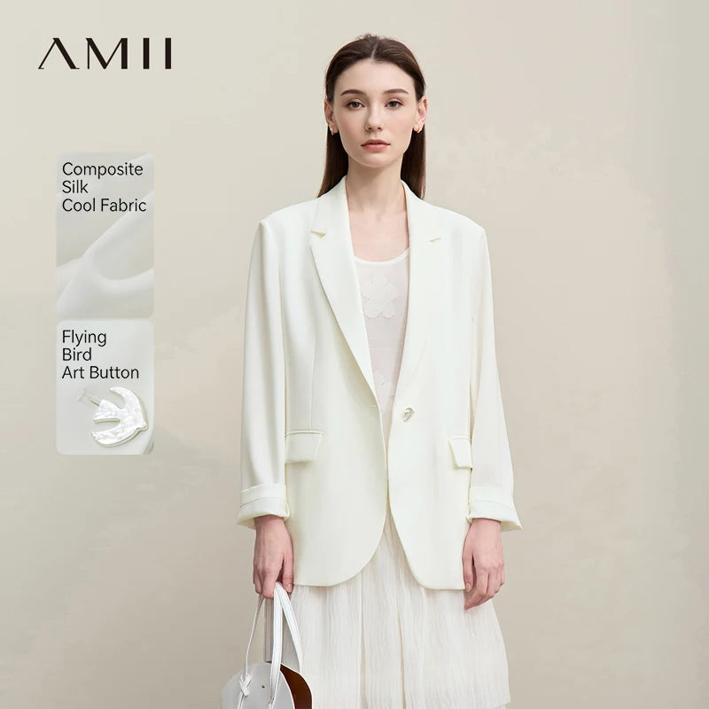 អាវធំសម្រាប់នារី Amii ឆ្នាំ២០២៦ រដូវស្លឹកឈើជ្រុះ ឈុតសម្រាប់ធ្វើដំណើរថ្មី កអាវធំរលុង ប៊ូតុងតែមួយ ទំហំមធ្យម និងវែង មានខ្សែក្រវាត់ 12621051