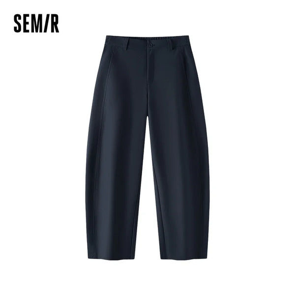 ខោ Semir សម្រាប់នារីៗ ពណ៌សុទ្ធ រលុង ជើងកោង ចង្កេះយឺត ងាយស្រួលស្លៀកប្រចាំថ្ងៃ រដូវរងាថ្មី ឆ្នាំ២០២៦
