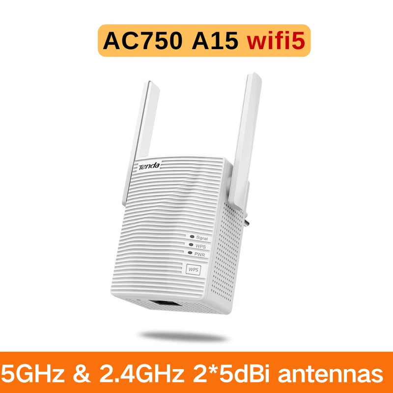 ឧបករណ៍ពង្រីកសញ្ញា Tenda Wi-Fi 6 Range Extender AX1500 A23 2.4G និង 5GHz Dual Band Signal Expansion Repeater 2*5dBi Antennas ជាមួយរន្ធ Gigabit Ethernet