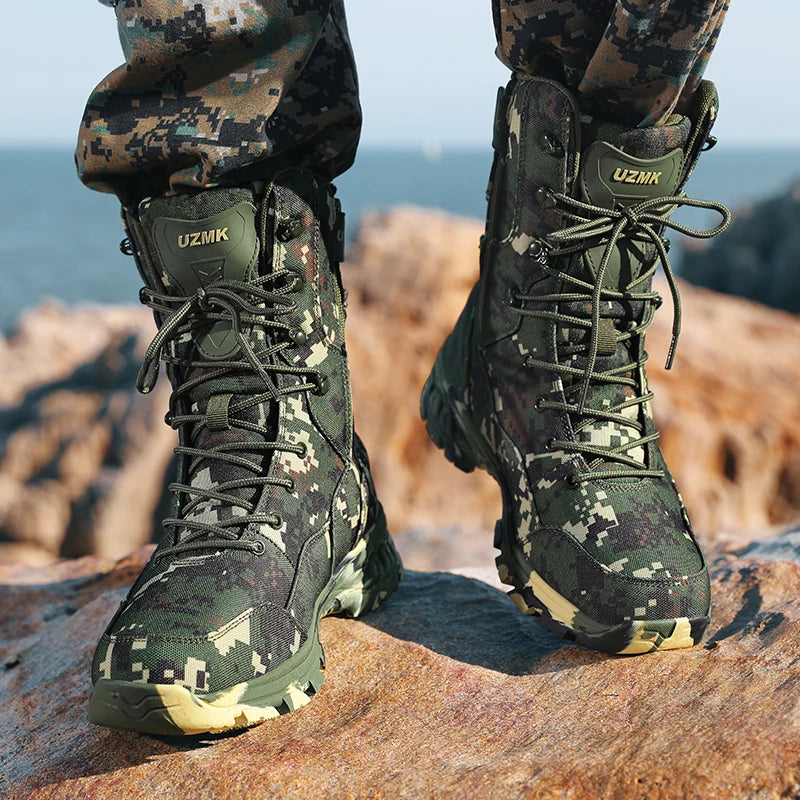 Men's training boots four seasons light anti-slip breathable casual outdoor field hiking Professional Battlefield tactical boots