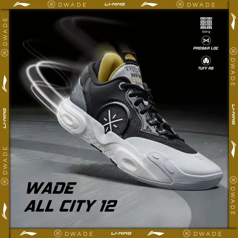 Li-Ning Men's Wade ALL CITY 12 Professional Basketball Shoes BOOM Cushion Stable Support Wearable Sneakers Sport Shoes ABAU015