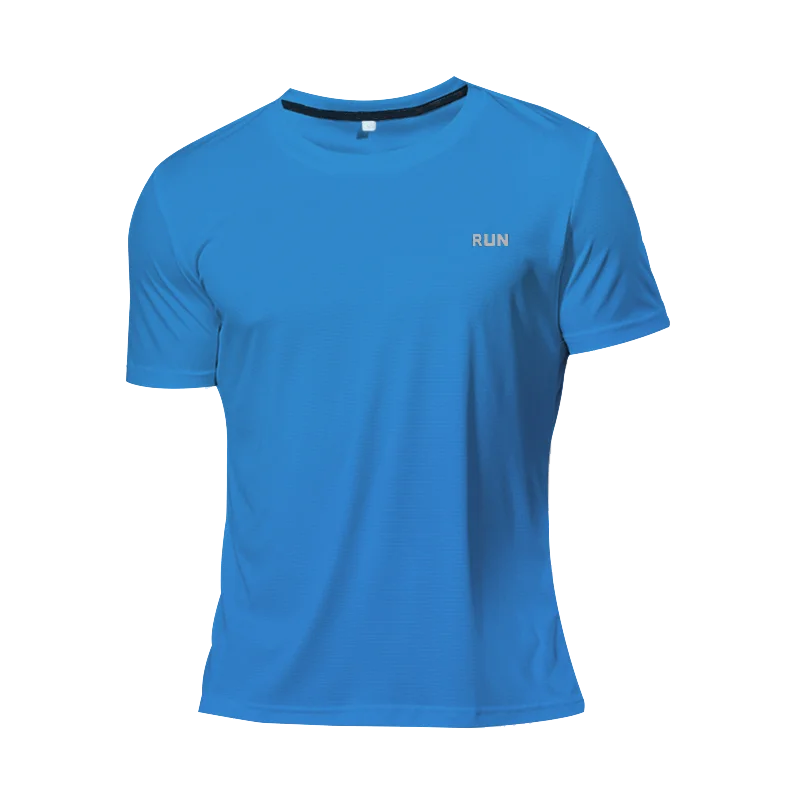 Men's Quick Dry Short Sleeve Sports T‑Shirt Moisture Wicking Round Neck Lightweight Gym Running Training Athletic Exercise Top
