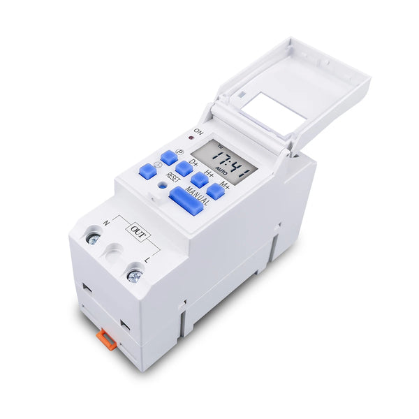 New Type Din Rail 2 Wire Weekly 7 Days Programmable Digital TIME SWITCH Relay Timer Control AC 220V 230V 12V 24V 48V 16A