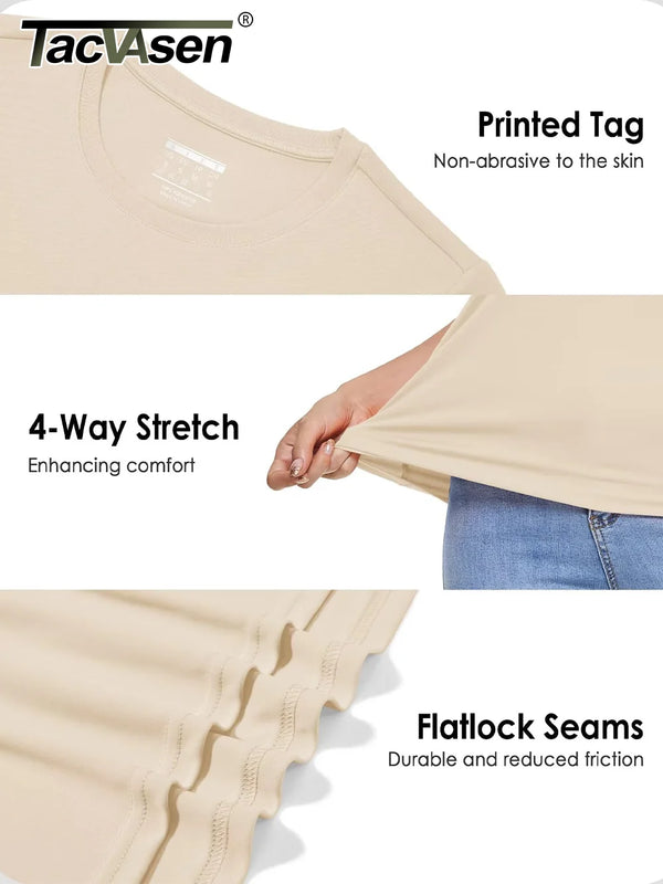 TACVASEN Summer UPF 50+ Women's Sun Protection T-shirts Running Outdoor T-shirts Sports Stretch Quick Dry Female Casual Tee Tops
