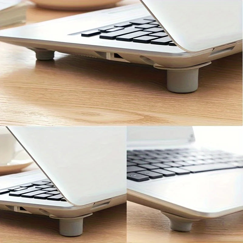 4pcs Laptop Cooling Bracket with Suction Cup,PVC Non-Slip Adjustable Lifting Cooling Pad,Universal Swivel Angle Bracket