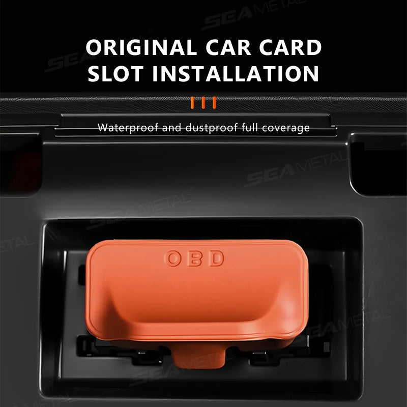 SEAMETAL Silicone Car OBD Port Dust Cover Handle Design OBD Port Lock Protector Sleeve Caps Waterproof Dustproof Car Accessories