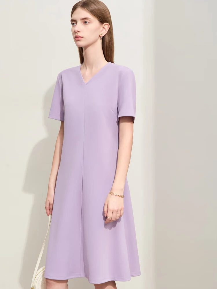 រ៉ូប Amii Minimalism រដូវក្តៅឆ្នាំ ២០២៦ សម្រាប់ស្ត្រី រ៉ូបខ្លីក V ថ្មី ស្ដើង មីឌី ស្លីម ប៉ាក់ រ៉ូបសម្រាប់ស្ត្រី 12422004