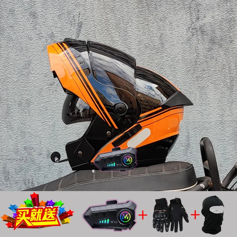 Motorcycle Bluetooth Helmet High Quality Flip Helmet Abs Full Face Motorcycle Helmet Racing Helmet Dot Approved