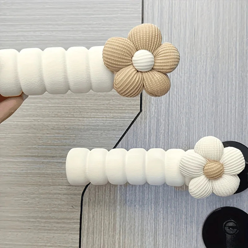 1PC Anti-Static Floral Door Handle Cover Silent Anti-Collision Door Protector,Anti-collision Decorative Door Handle Cover.