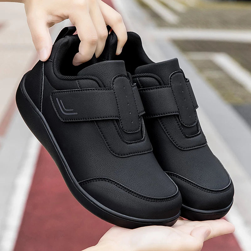 Wide Toe Box Orthopedic Shoes for Men Women Adjustable Hook&Loop Leather Casual Sneakers Elderly Easy Wear Walking Footwear