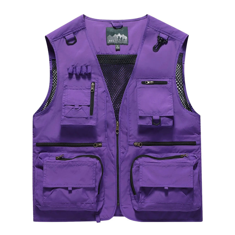2026 Spring and Autumn's New mesh quick-drying vest for men's casual outdoor multi-bag fishing and photography workwear