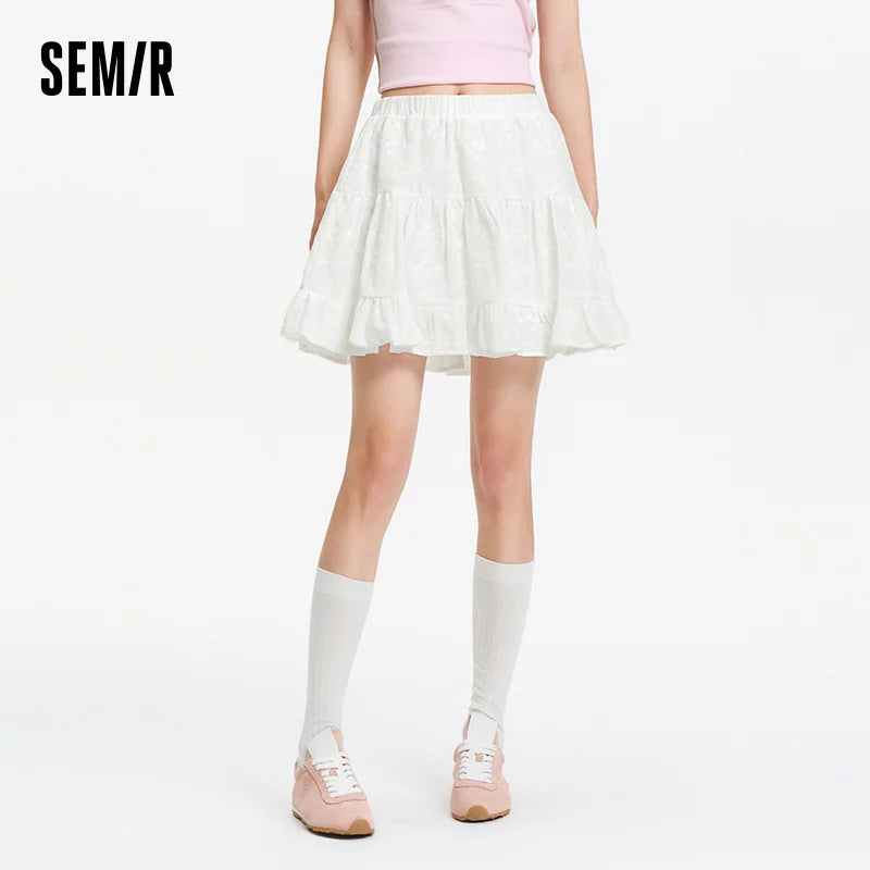 Semir Womens Skirt 2026 Embroidery Design A Line Cake Style Cute Sweet Casual Daily Wear Soft Elegant