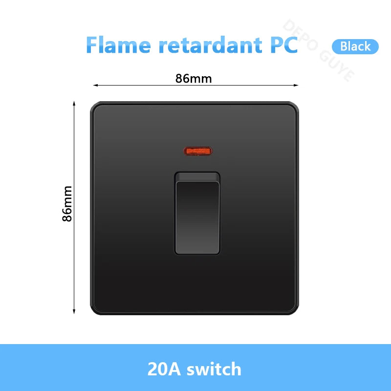 Universal Black USB Type-C 18W Smart Fast Charging Socket Double 5-pin Power Plug,UK  Electrical Internationa Wall Light Switch