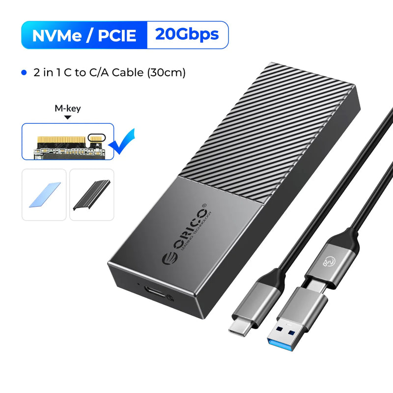 ORICO USB4 NVMe SSD Enclosure 40Gbps PCIe3.0x4 Aluminum M.2 SSD Case Compatible with Thunderbolt 3 4 USB3.2 USB 3.1 3.0 Type-C