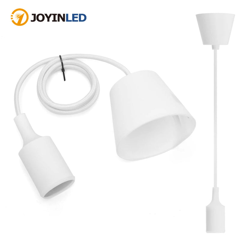 JOYINLED ចង្កៀងពិដានស៊ីលីកូន E27 ពណ៌ចម្រុះ DIY ក្រណាត់ពិដានភ្លើងព្យួរខ្សែភ្លើងព្យួរ Scoket