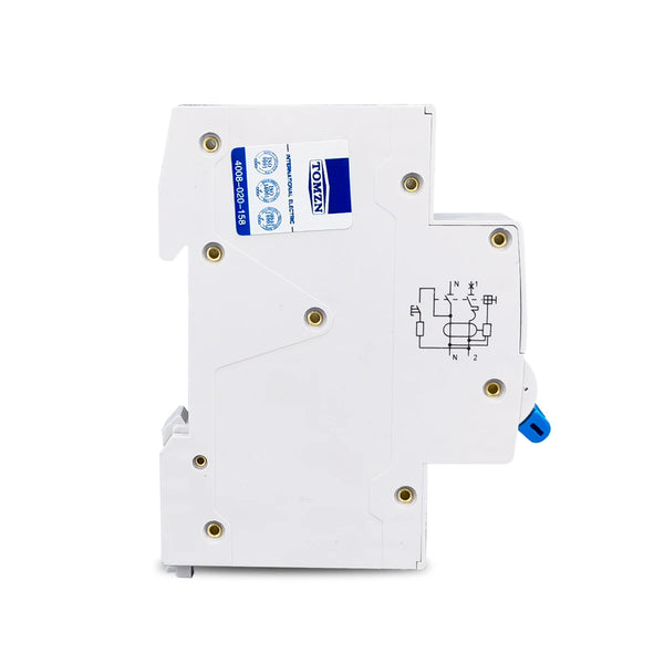 TOMZN A Type B Curve RCBO 1P+N 10KA Residual Current Differential Automatic Circuit Breaker with Over Current Leakage Protection