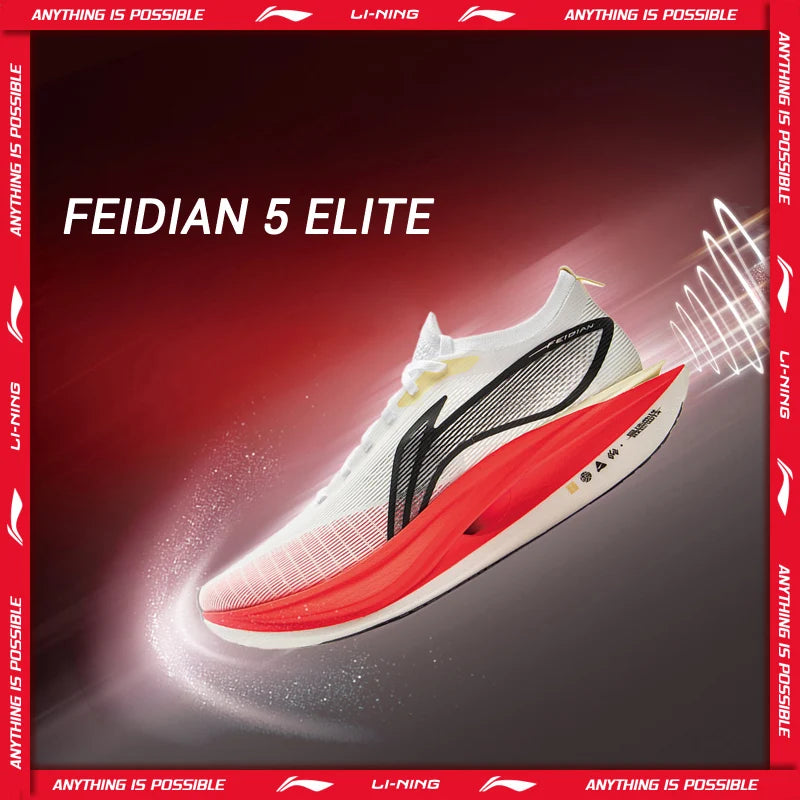 Li-Ning Unisex FEIDIAN 5 ELITE Racing Running Shoes SUPER BOOM LiNing CARBON-FIBER PLATE Shoes Anti-Slip Sneakers ARMV003