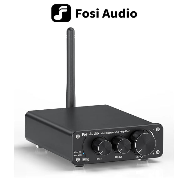 ឧបករណ៍បំពងសម្លេង Fosi Audio BT10A ប៊្លូធូស 2 ឆានែល ថាមពលសំឡេង ស្តេរ៉េអូ TPA3116D2 ខ្នាតតូច HiFi ឌីជីថល សម្រាប់ឧបករណ៍បំពងសម្លេង 50W Treble និង Bass