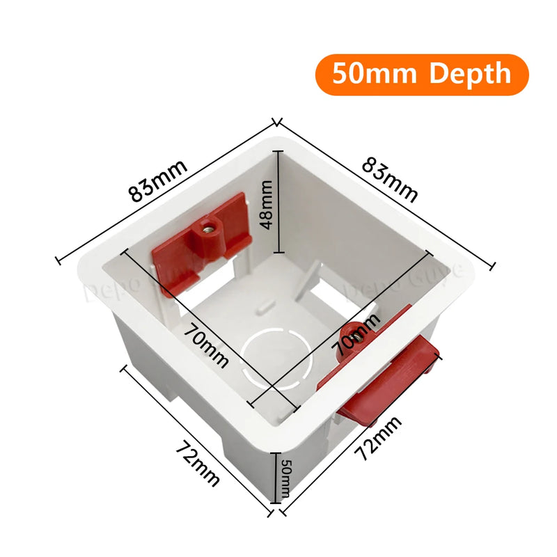86 Type Switch Mounting Box Cassette Flame Retardant Plastic PVC Junction Back Box Universal White Electrical Concealed Box