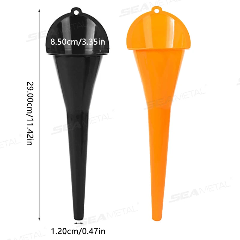 SEAMETAL 1/2pcs Car Long Stem Fuel Funnel Oil Fuel Filling Tools Anti-splash Plastic Oil Funnel Car Motorcycle Refueling Tools