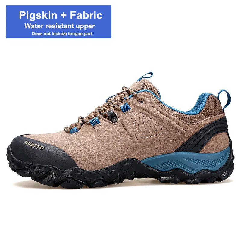 HUMTTO Waterproof Shoes for Men Hiking Shoes Leather Mens Sports Luxury Designer Outdoor Climbing Trekking Walking Sneakers Man