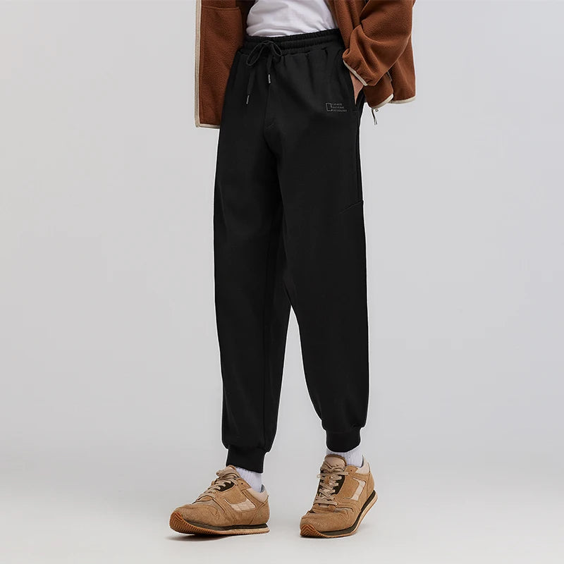 Semir Sweatpants Men Spring Loose Tapered Cuffed Solid Color Basic Drawstring Height Enhancing Casual Long Trousers