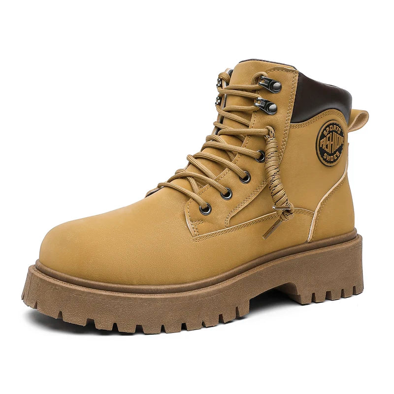 Men's thick-sole retro casual boots Four season new high-top British soft-sole light non-slip comfort fashion outdoor work boots