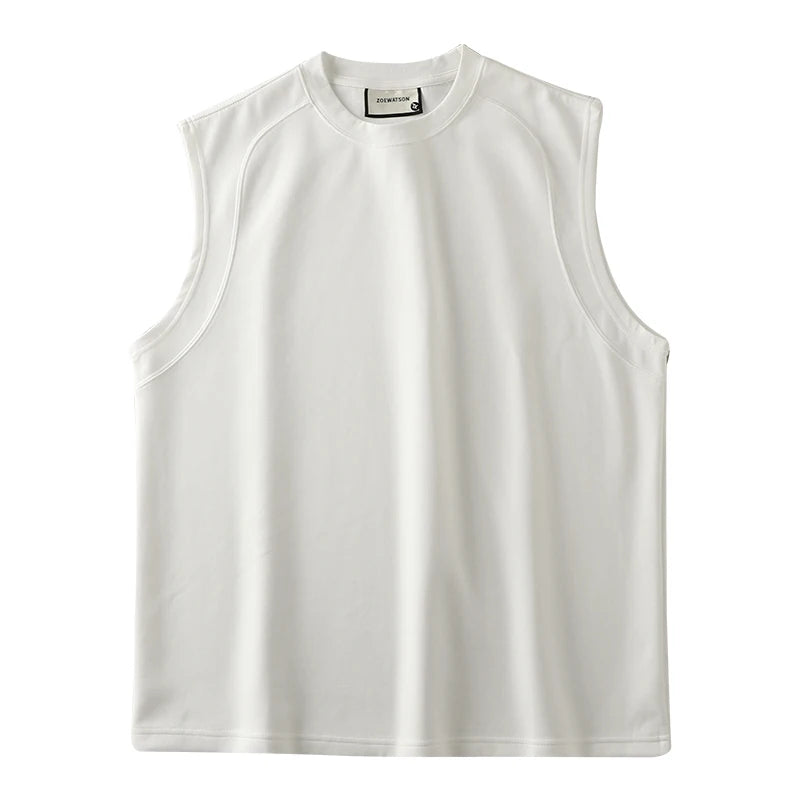 DUKEEN Sports Sleeveless Tank Tops Summer Men's Casual Loose T-Shirt Fitness Basketball Tops White Short-Sleeved Unisex
