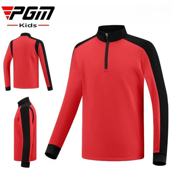 PGM Boys Golf Pullover Sweater with Thickened and Plush Material Children Teenager Long Sleeved Top Jacket YF807