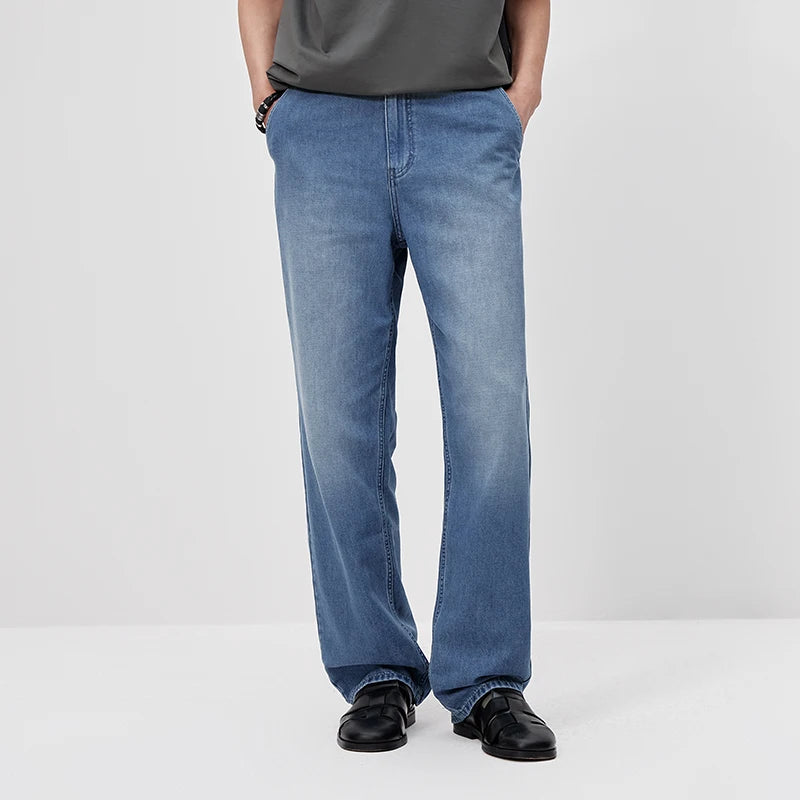 Semir Men Jeans Cooling 2026 Washed Straight Urban Casual Everyday Style Soft Comfortable Daily Wear Trendy Versatile Minimal