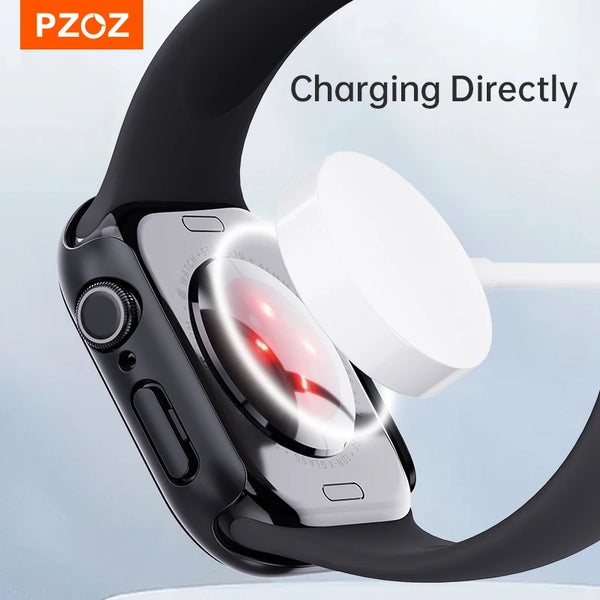 PZOZ Protective Screen Protector For Apple Watch Case Series 11 10 9 8 7 6 SE 46mm Cover Full Protective Screen Protector Case