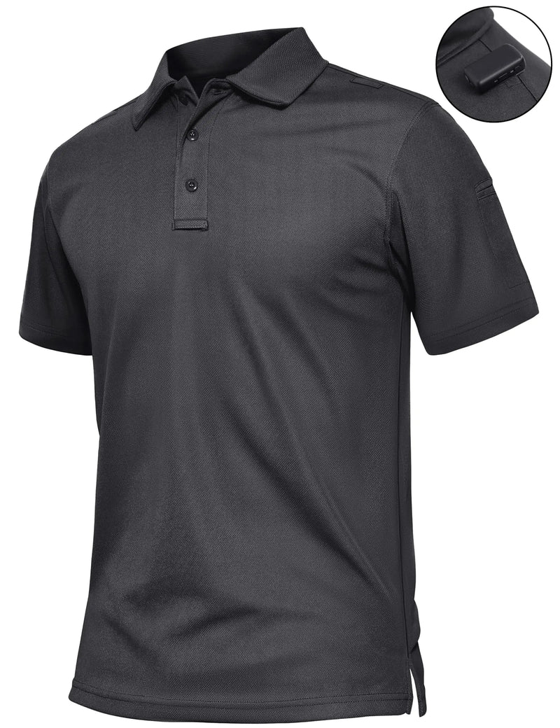TACVASEN Lightweight UPF 50+ Polo Shirts Mens Summer Quick Dry SPF Performance Polo Tee Short Sleeve Sun Work Golf Fishing Tops
