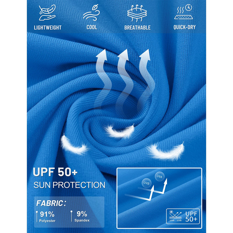 TACVASEN Men's UPF 50+ T-shirts Quick Dry Hoodie Long Sleeve Rash Guard Sun Protection SPF Quick Dry Hiking Swim Fishing Shirt