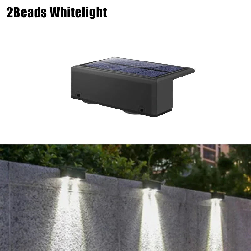 1/2/6 Pcs Outdoor Solar Wall Light Waterproof Fence Lamp Ultra Strong Spotlight Illumination for Garden Fence or Exterior Wall